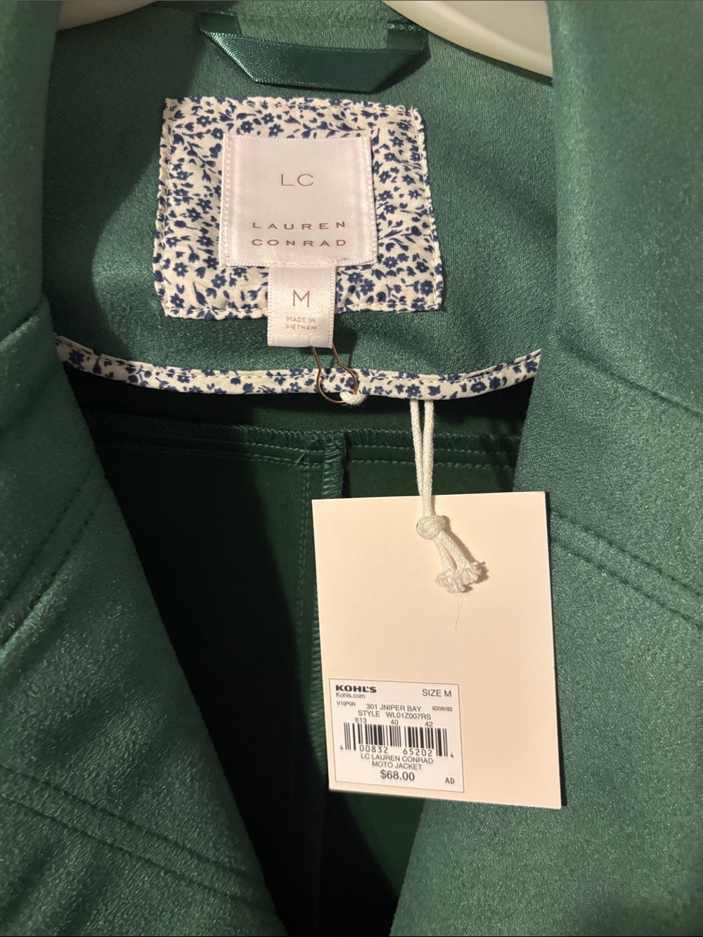 LC Lauren Conrad Emerald Green Jumpsuit with Floral Trim